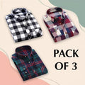 Men's Checkered Casual Shirt Pack of 3 - TrendyVibes