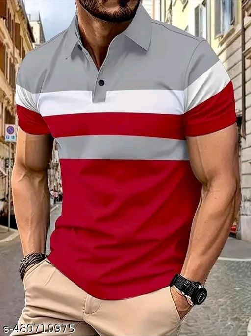 Men's Color Block T-shirts Shirt, Half Sleeves