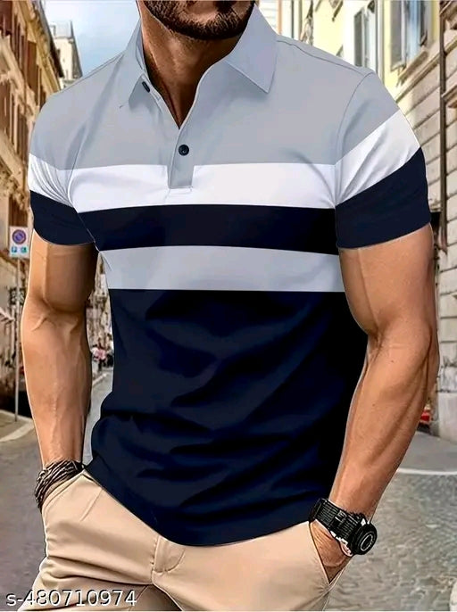 Men's Color Block T-shirts Shirt, Half Sleeves