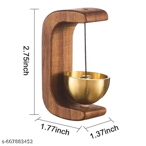 Wooden door chime self adhesive bell with brass.
